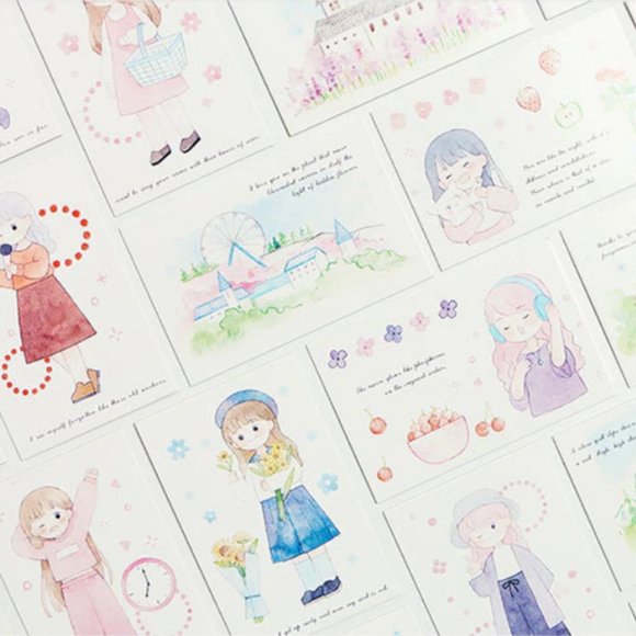 Watercolour Girl Lomo Card - 7 pcs - Picture 5 of 6